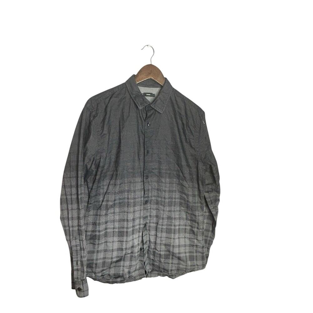 Vince Gray Plaid Casual Button Down Shirt